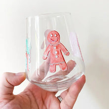 Load image into Gallery viewer, Gingerbread Stemless Wine Glass
