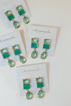 Load image into Gallery viewer, Amalfi Turquoise Ombre Gem Drop Statement Earrings
