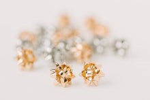 Load image into Gallery viewer, Gold Christmas Present Bow Holiday Earrings
