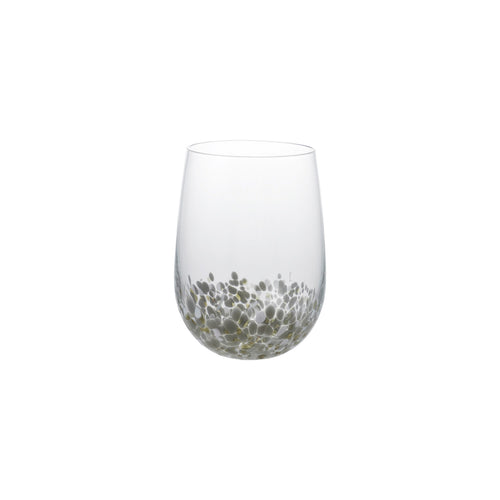 12 oz. Confetti Drinking Glass, Gold Finish & White