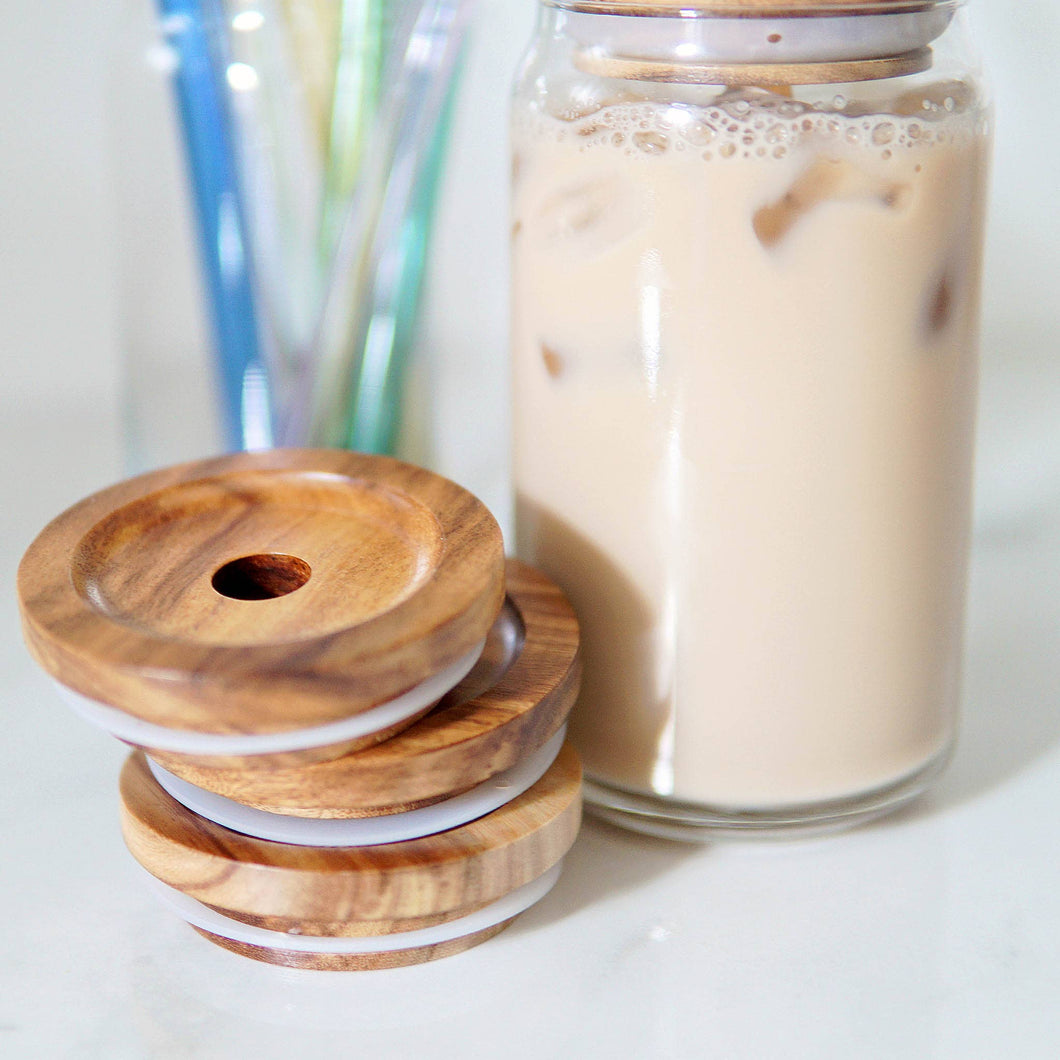 Standard 70mm Acacia Wood Top Lids
