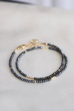 Load image into Gallery viewer, Petite Crystal Double Wrap Bracelet - Slate
