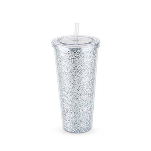 Silver Glam Double Walled Glitter Tumbler