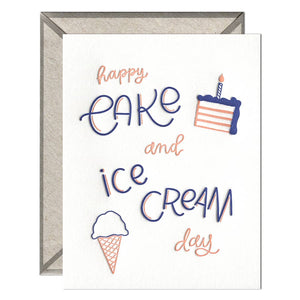 Happy Cake and Ice Cream Day Card