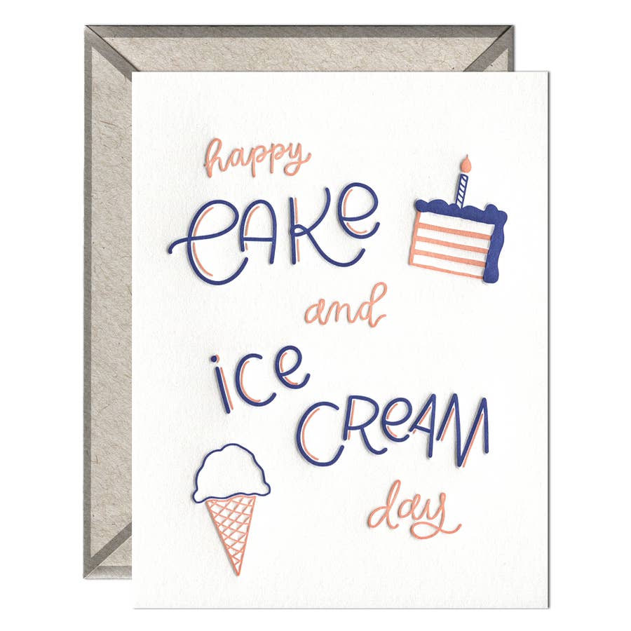 Happy Cake and Ice Cream Day Card