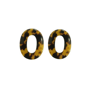 Brown Tortoise Oval Studs