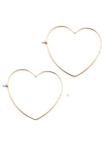 Heart Hoop Earrings - Silver