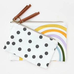 Rainbow Spot Canvas Pouch Duo