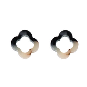 Blonde Tortoise Quatrefoil Studs