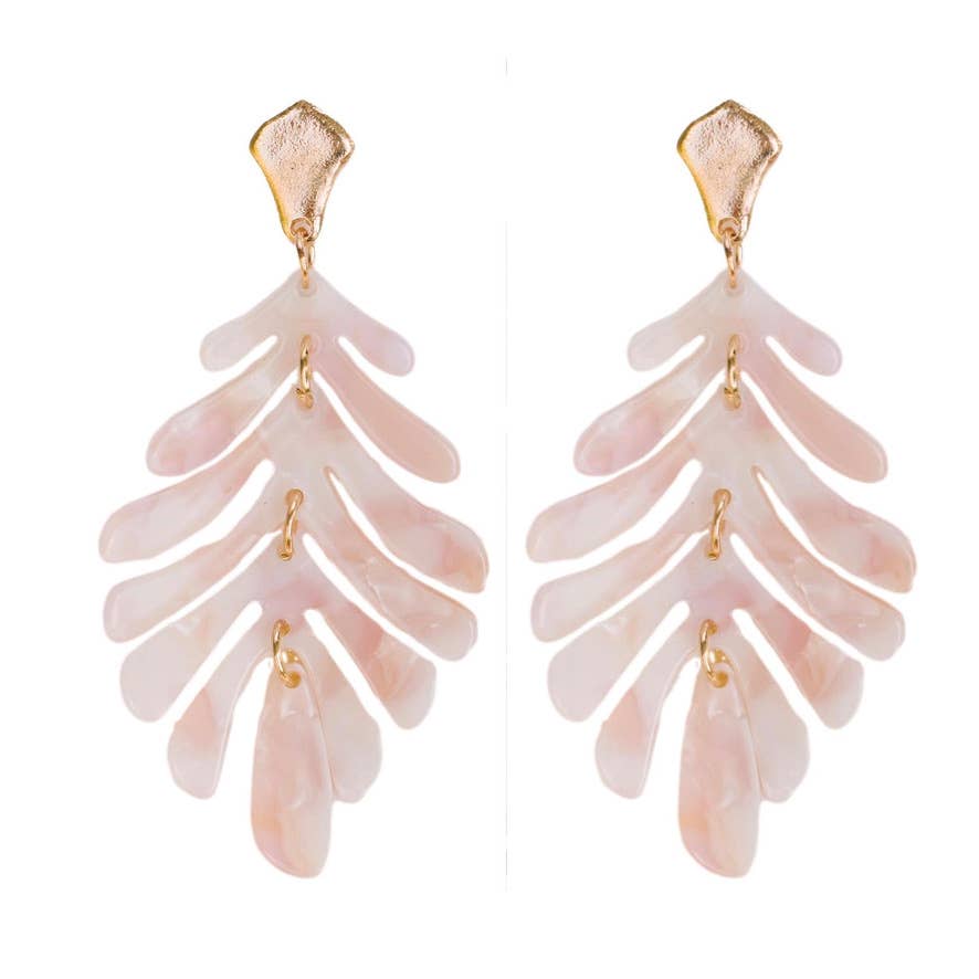 Petite Palm Drops - Pink Mother of Pearl