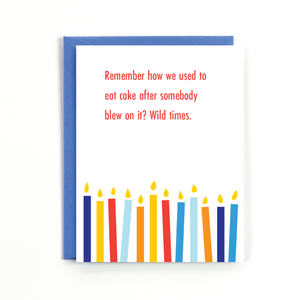 Blowing on Cake Card