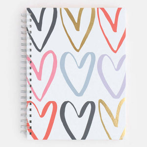 Multi Outline Hearts Spiral Notebook