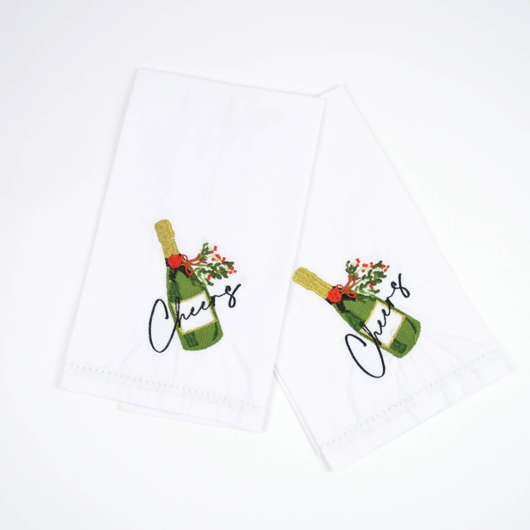 Holiday Cheers Embroidered Bar Towel Set