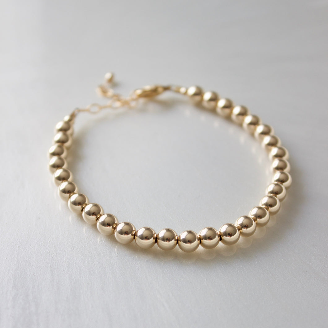 Gold Round Bead Bracelet