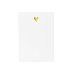 Mini Notepad, Gold Heart