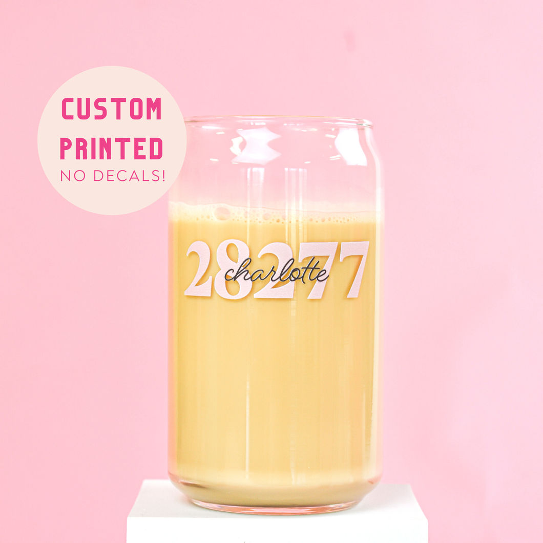Custom Zip Code Glass | Trendy Coffee Glass