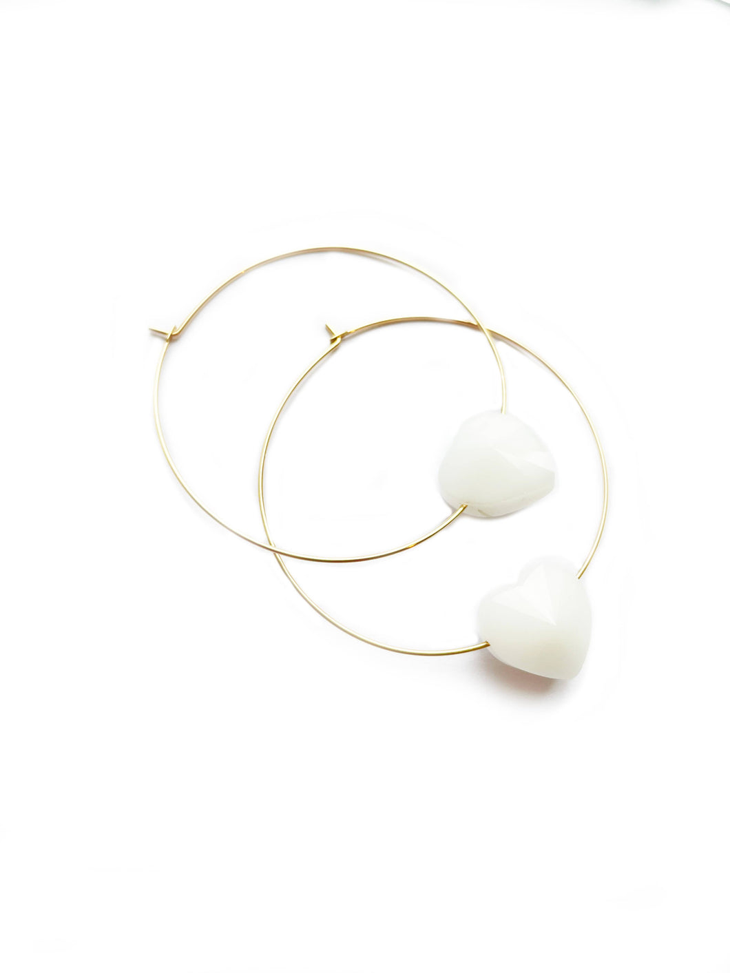 Peaceful Heart Hoop Earrings