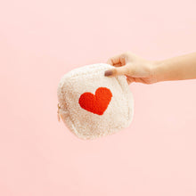 Load image into Gallery viewer, Cream Square Teddy Pouch - Heart
