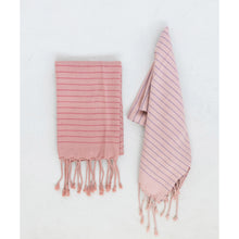 Load image into Gallery viewer, Turkish Cotton Tea Towel with Stripe and Fringe, 2 Colors
