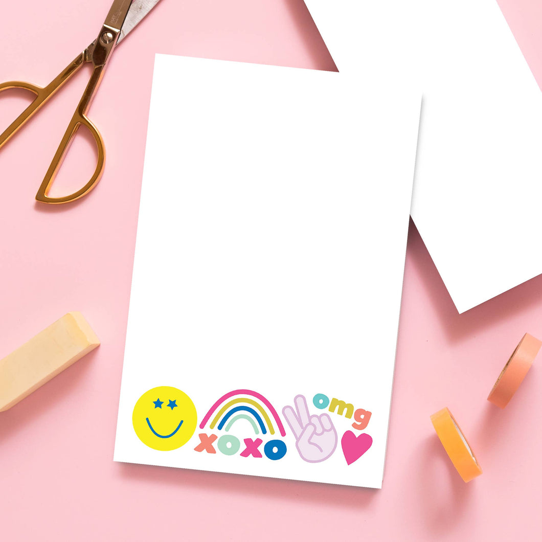 Peace, Love & Happy Collage Notepad