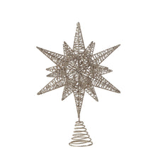 Load image into Gallery viewer, Metal Star Tree Topper, Gold Glitter
