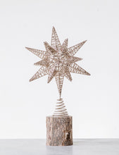 Load image into Gallery viewer, Metal Star Tree Topper, Gold Glitter
