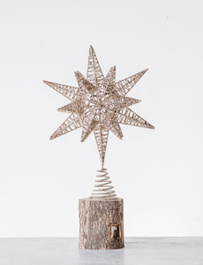 Metal Star Tree Topper, Gold Glitter