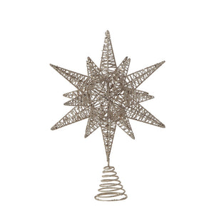 Metal Star Tree Topper, Gold Glitter