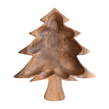 Load image into Gallery viewer, 9-1/2&quot;L x 8-3/4&quot;W Acacia Wood Christmas Tree Shaped Bowl
