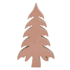 6-3/4"L x 1-1/2"W x 11-3/4"H Enameled Mango Wood Christmas Tree, Blush Color